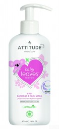 Attitude - Baby leaves 2in1 shampoo & body wash geurvrij 473 ml 