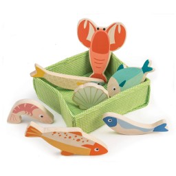 Tender leaf toys - mandje met vis 