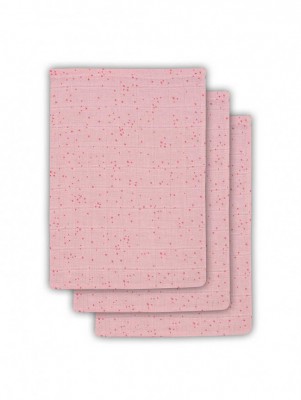 Jollein - Hydrofiel washandje Mini dots blush pink ( 3 pack )  