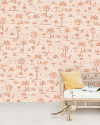 Creative Lab Amsterdam - Jungle Silhouette Pink Wallpaper Mural