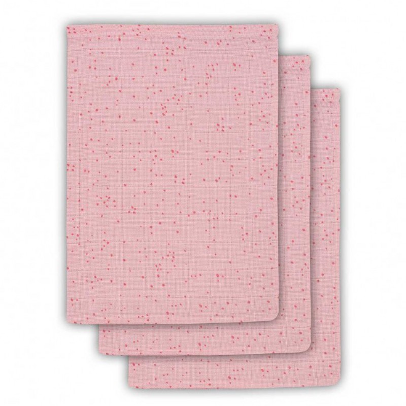 Jollein - Hydrofiel washandje Mini dots blush pink ( 3 pack )  