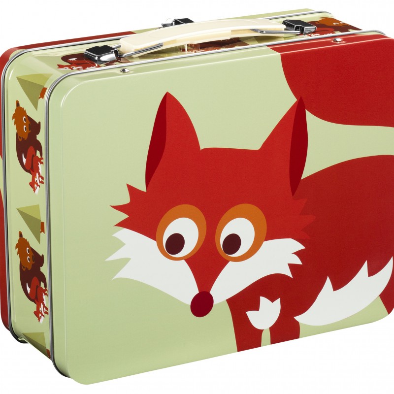 Blafre - tin suitcase fox light green 