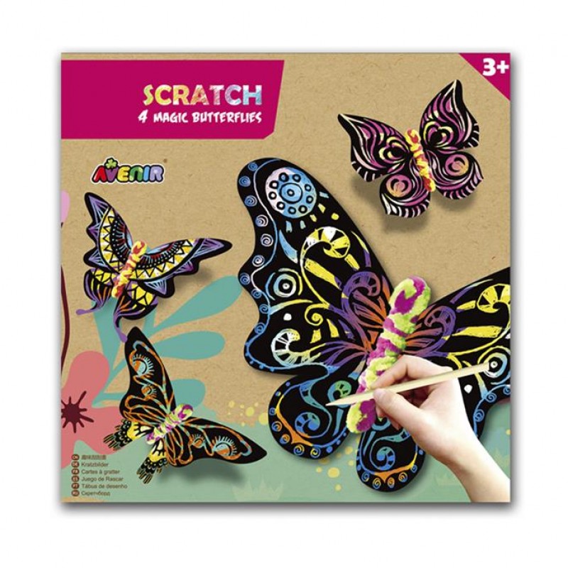 Avenir - scratch art- magische vlinders