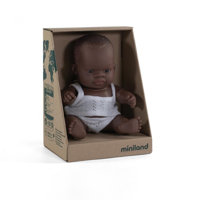Miniland - Babypop Afrikaanse jongen 21 cm 