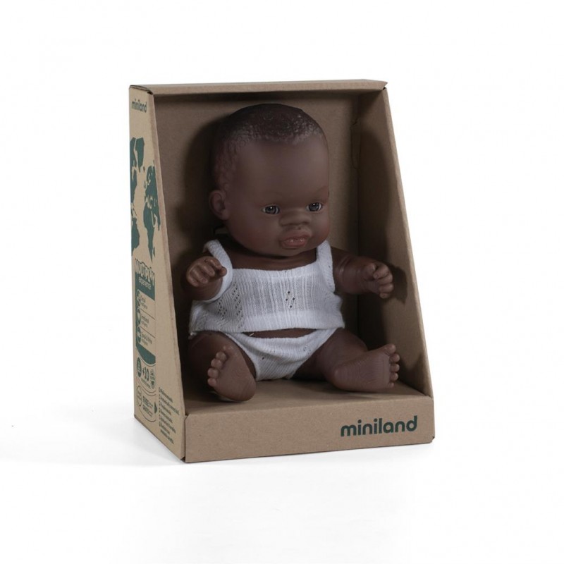 Miniland - Babypop Afrikaans meisje 21 cm 